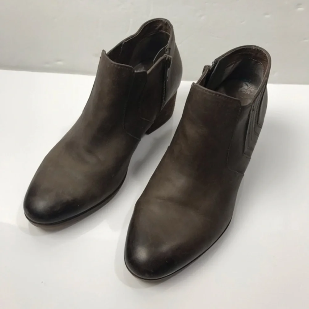 Abeo Felicity Bootie Oiled Dark Taupe / Brown Burnished Leather